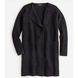 NWOT J. Crew Juliette Colarless Sweater Blazer in Black Size S